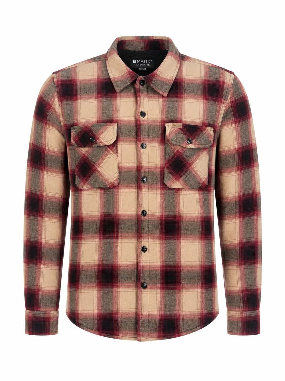 Matix Men's Sherpa Lined Plaid Flannel Shacket